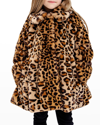 FABULOUS FURS GIRL'S CECE FAUX LEOPARD SWING COAT