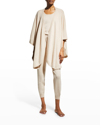 Neiman Marcus Open-front Cashmere Cape Shawl In Wheat