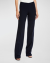 Akris Carole Straight-leg Wool Double-face Pants In Navy