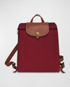 Longchamp Le Pliage Foldable Nylon Backpack In Red
