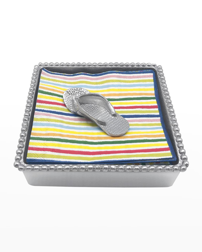 Mariposa Flip Flop Beaded Napkin Box Set