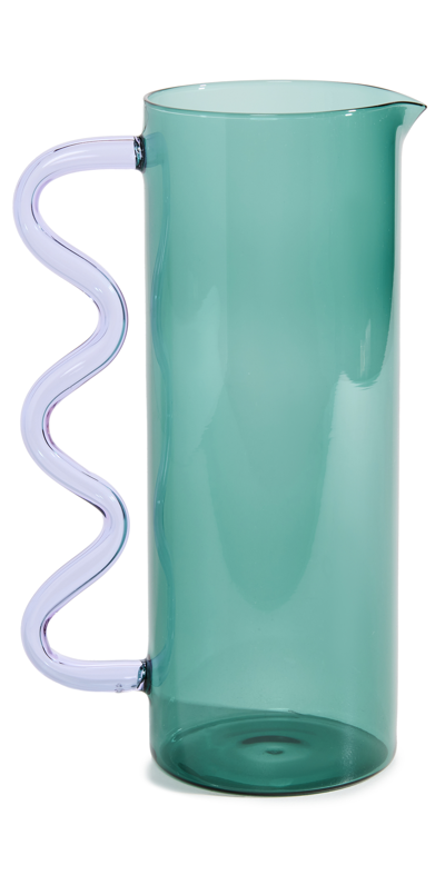 Sophie Lou Jacobsen Wave Pitcher In Teal/lilac