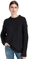Free People Isla Cable Stitch Tunic Sweater In Black