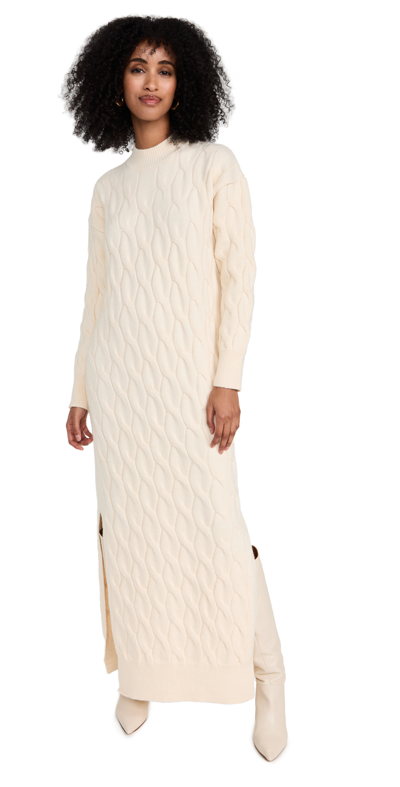 Line & Dot Dorothy Sweater Dress In Creme