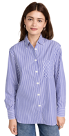 RAG & BONE ICON MAXINE BUTTON DOWN SHIRT BLUE STRIPE