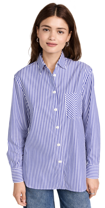 Rag & Bone Icon Maxine Button Down Shirt In Blustripe