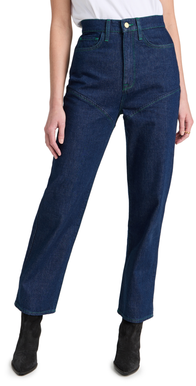 Triarchy Stirrup Mid-rise Jeans In Dark Indigo