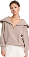 Varley Vine Ottoman Half Zip Pullover In Gray