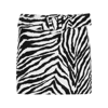 Alessandra Rich Belted Zebra-print Cotton-velvet Mini Skirt In Black And White