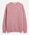 Ymc You Must Create Suedehead Crew-knit Jumper In Heather Orchid