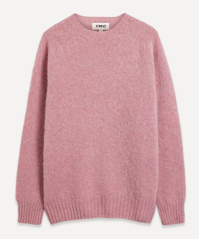 Ymc You Must Create Suedehead Crew-knit Jumper In Heather Orchid