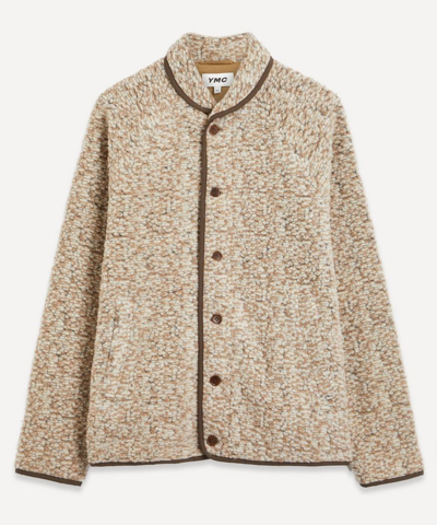 Ymc You Must Create Beach Shearling Single-breasted Jacket In Beige Marl