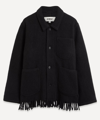 Ymc You Must Create Labour Fringed Wool-blend Jacket In Black