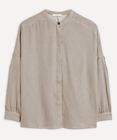 Sessun Colonella Striped Oversized Shirt In Sand