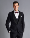 Charles Tyrwhitt Shawl Lapel Dinner Suit Wool Jacket In Blue