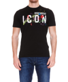 Dsquared2 Icon Splatter Print Jersey T-shirt In Black