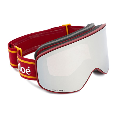 Chloé Kids'  Eyewear Cassidy Logo Jacquard Ski Goggle In Multi