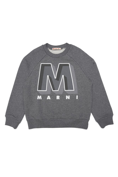 Marni Kids' Logo Sweatshirt In Gray