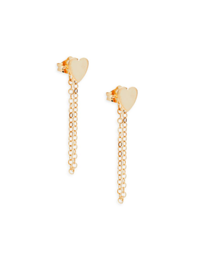 Saks Fifth Avenue Women's 14k Yellow Gold Heart Chain Earrings