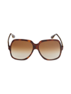 Victoria Beckham Women's 59mm Square Sunglasses In Tortoise