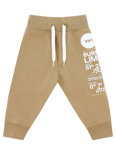 Burberry Baby Boys Beige Logo Joggers