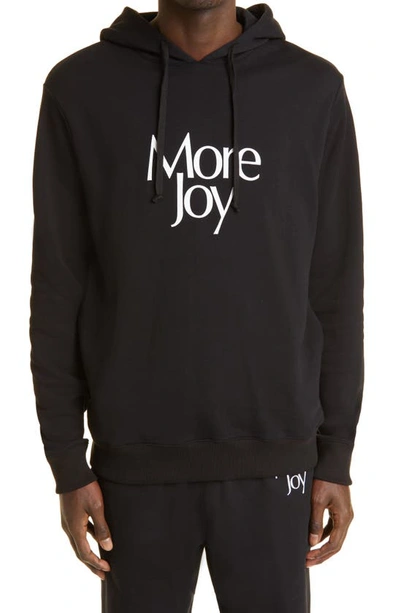 More Joy Unisex Logo Cotton Hoodie In Black