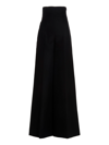 Rochas Ruffle Wide-leg Tailored Trousers In Black