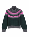 Jumper 1234 Nordic Yoke Roll Turtleneck Sweater In Shadow-grey