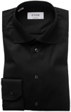 Eton Contemporary Fit Signature Twill Dress Shirt In Black