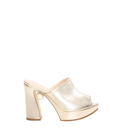 Nicholas Kirkwood Annabel 105mm Mules In Gold