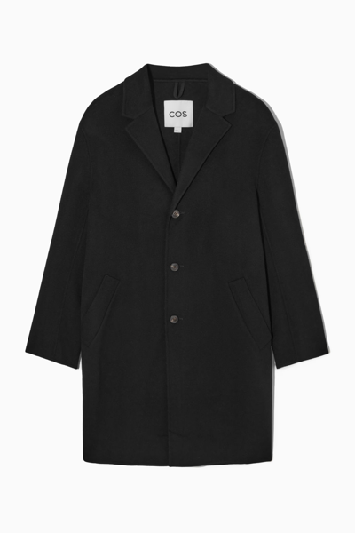 Cos Relaxed-fit Double-faced Wool Coat In Black