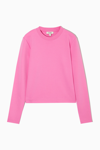 Cos Slim-fit Heavyweight Long-sleeved T-shirt In Pink
