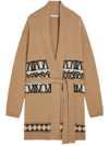 Max Mara Vanadio Belted Wool Blend Cardigan In Camel