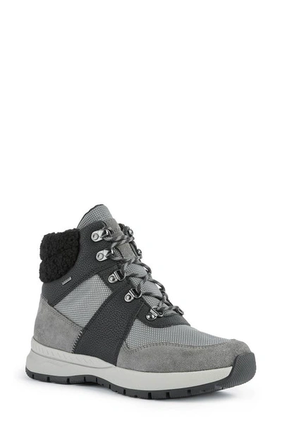 Geox Braies Faux Fur Hiker Boot In Dark Grey
