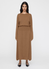 Totême Long-sleeved Wool Dress In Camel