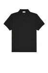 Saint Laurent Embroidered-logo Polo Shirt In Noir