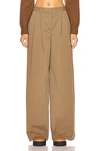Nili Lotan Dillon Cotton-blend Wide-leg Trousers In Bark
