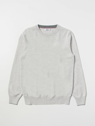 Brunello Cucinelli Kids' Cashmere Sweater In Grey