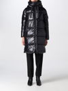 Save The Duck Ines Water Repellent Hooded Quilted Longline Puffer Coat In Black