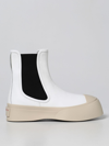 Marni Pablo Ankle Boots In Luxurious Nappa Leather In White
