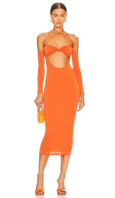 Camila Coelho Harmony Midi Dress In Orange