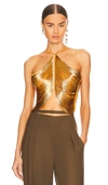Cult Gaia Quella Metallic-finish Vest In Metallic Gold