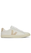 Veja V-12 Leather Extra White Sable Trainers In White