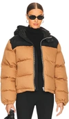 Alexander Wang Hooded Shell-trimmed Quilted Padded Cotton-twill Jacket In Tan