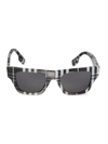 Burberry Plaid 49mm Sunglasses In Blue