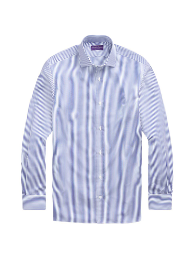 Ralph Lauren Purple Label Aston Pinstripe Shirt In Dark Blue And White