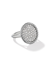 David Yurman Sterling Silver Dy Elements Pavé Diamond Ring In Silver