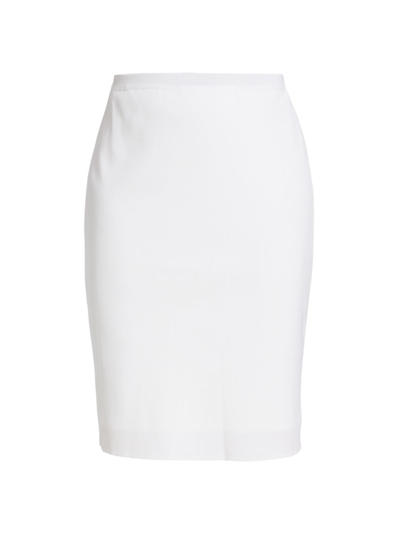 Ming Wang Knit Pencil Skirt In White