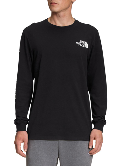 The North Face Long Sleeve Nse Box Logo Graphic Tee In Tnf Black