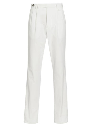 Brunello Cucinelli Cotton Button-tab Pants In White
